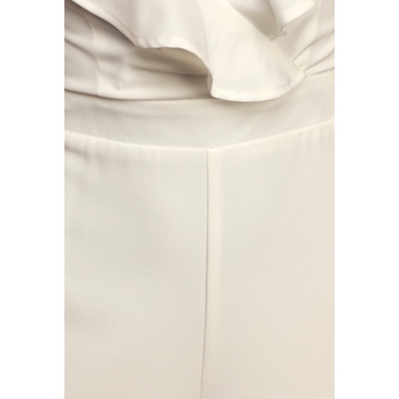 SOLD βWhite Ruffle Wide Leg Off Shoulder Jumpsuit - Picture 5 of 5